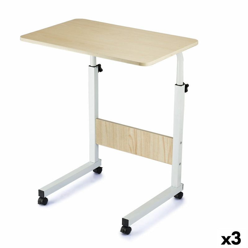 Folding Side Table Confortime Wood Metal 50 x 40 x 65 cm (3 Units)