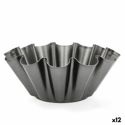 Molde para Pudim Quid Sweet Grey Preto Metal 23 x 9 cm (12 Unidades)