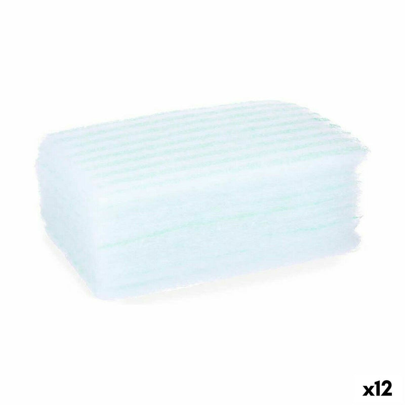 Éponge Corporelle Savon Bleu Blanc 19,5 x 12 x 1,5 cm (12 Unités)