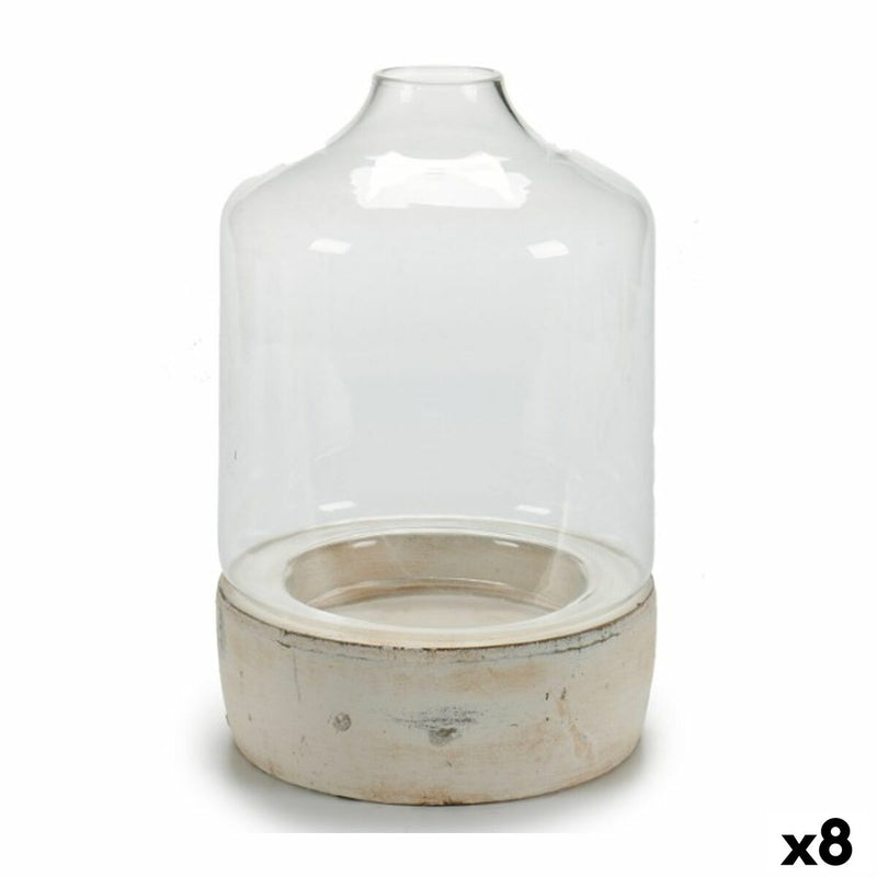 Candleholder Transparent Stone Crystal 15,2 x 22,5 x 15,2 cm (8 Units)