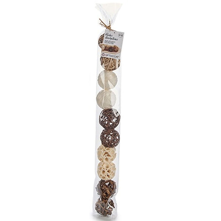 Decorative bauble Gift Decor White Brown Black 6 x 65 x 6 cm Natural (24 Units)
