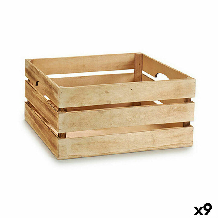 Decorative box Gift Decor Brown Wood (9Units)