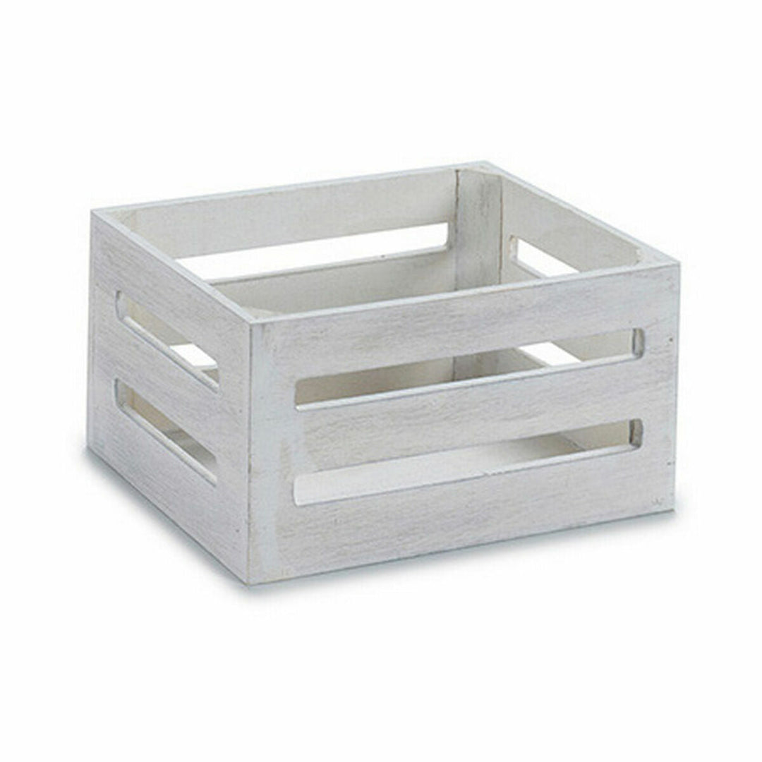 Decorative box Gift Decor White Wood (60 Units)