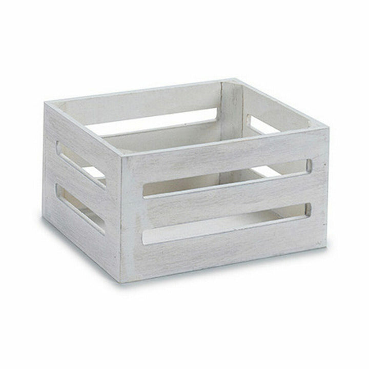 Decorative box Gift Decor White Wood (60 Units)
