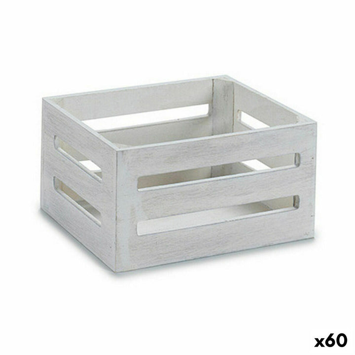 Decorative box Gift Decor White Wood (60 Units)