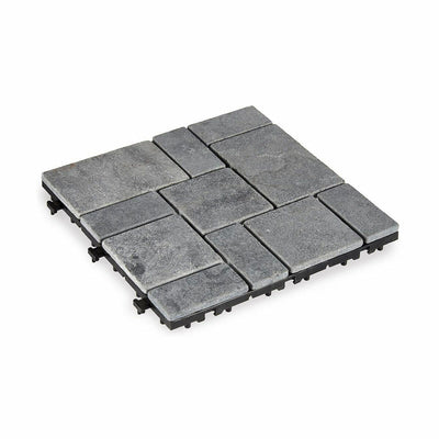 Interlocking Floor Tile Grey Stone Plastic 30 x 2,8 x 30 cm (6 Units)