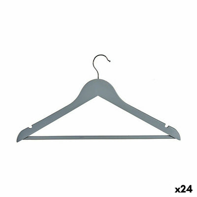 Set of Clothes Hangers Grey Wood (24 Units)