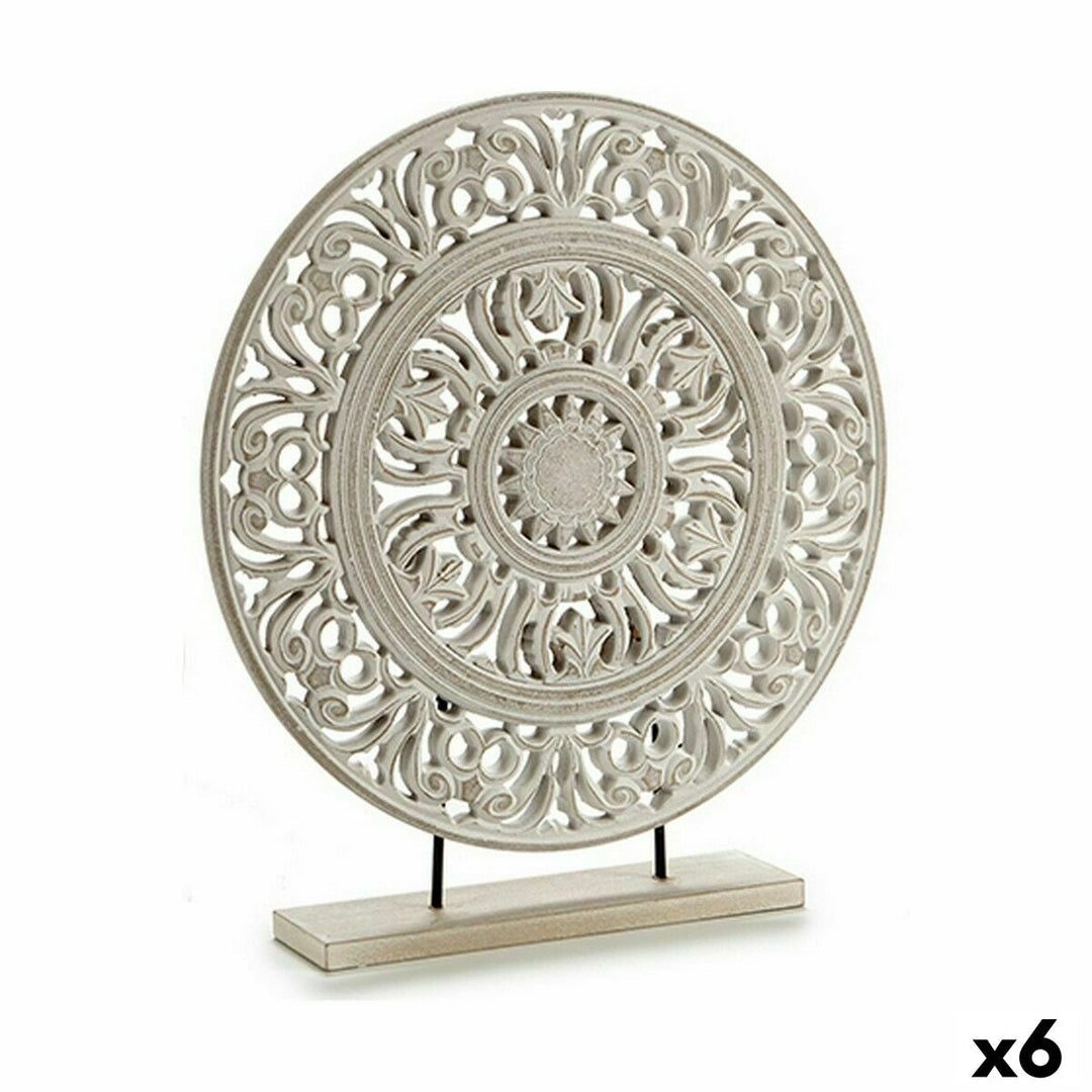 Decorative Figure Gift Decor White Mandala 7 x 49 x 44 cm 44 x 49 x 7 cm (6 Units)