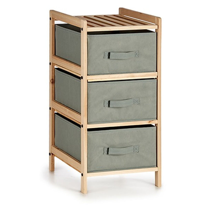 Chest of drawers Grey Wood Textile 36 x 66 x 34 cm (2 Units)