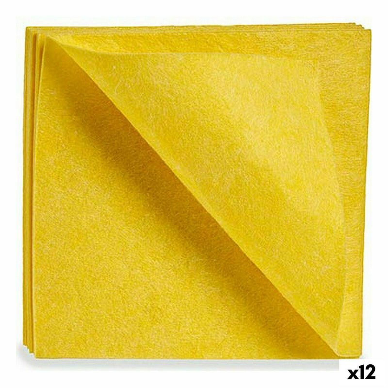 Cleaning cloths Soft Yellow 18 x 2,5 x 20 cm (12 Units)