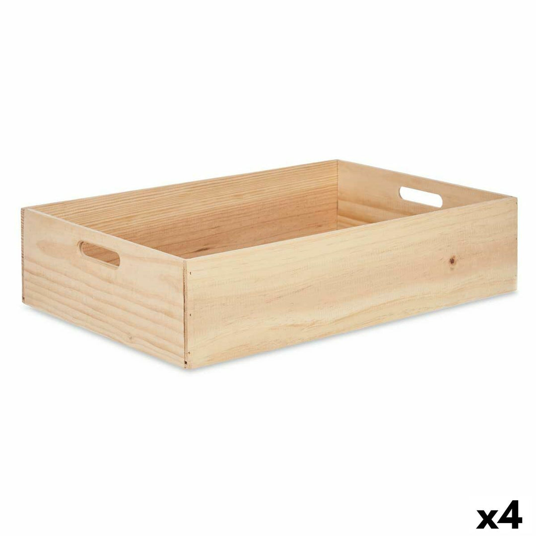 Decorative box Gift Decor Natural Pinewood Pine (4 Units)