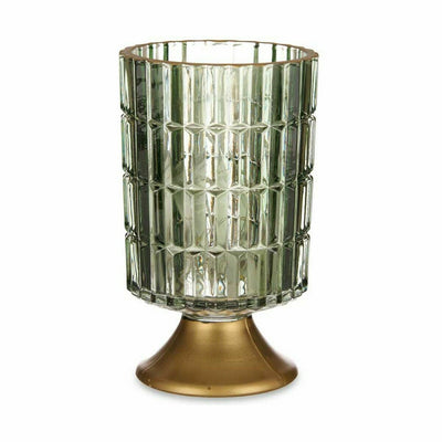 Lanterne à LED Vert Doré verre 10,7 x 18 x 10,7 cm (6 Unités)