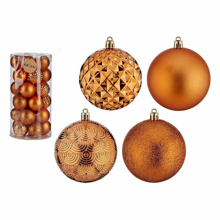 Set of Christmas balls Krist+ Orange PVC 8 cm (4 Units)