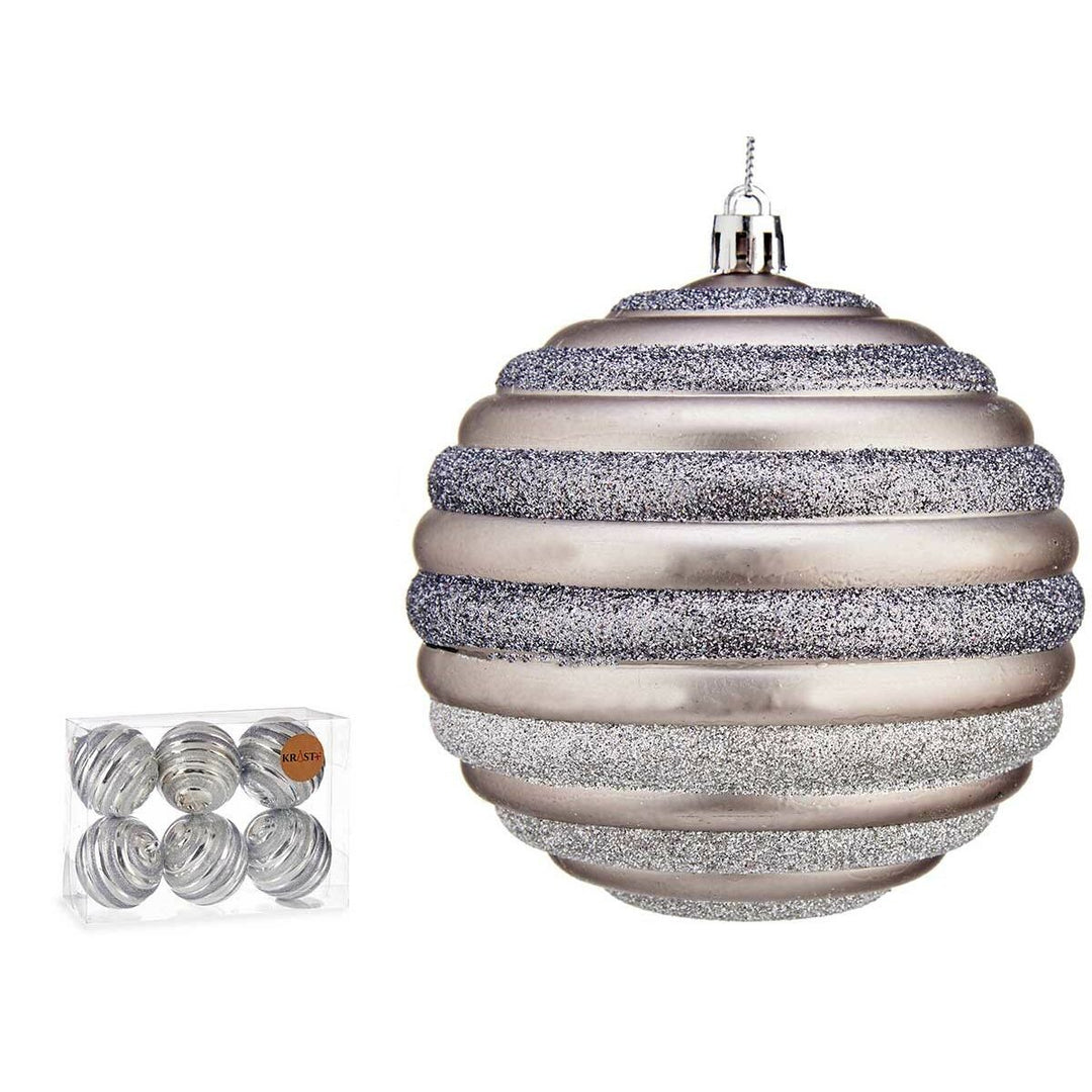 Set of Christmas balls Krist+ Silver Plastic Circles 10 cm (6 Units)