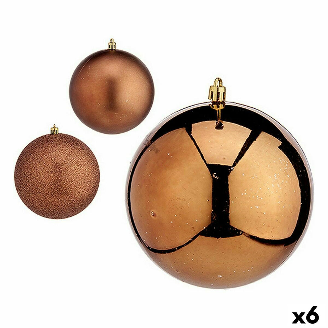 Set of Christmas balls Krist+ Brown Plastic (6 Units)
