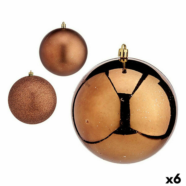 Set of Christmas balls Krist+ Brown Plastic (6 Units)