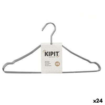 Set of Clothes Hangers Silver Metal 39,5 x 20 x 0,5 cm (24 Units)