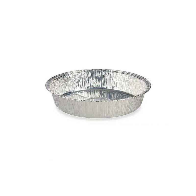 Set of Kitchen Dishes Disposable Circular Aluminium 21,5 x 5,5 x 21,5 cm (12 Units)