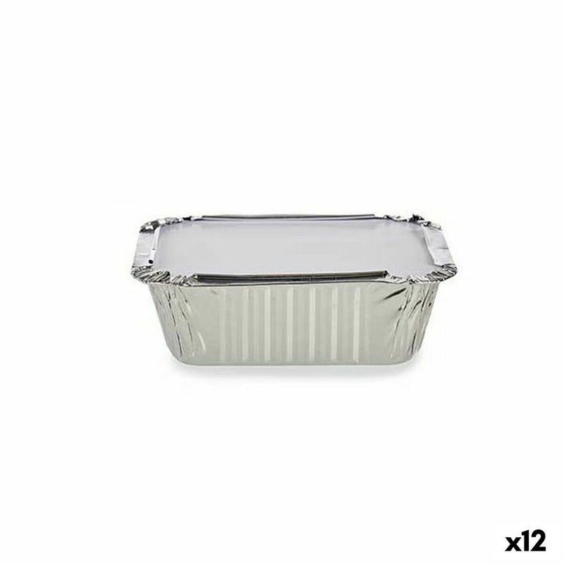 Set of Kitchen Dishes Disposable With lid Aluminium 14,5 x 7,5 x 12,5 cm (12 Units)