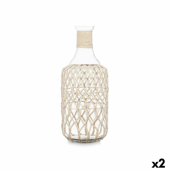 Decorative bottle Gift Decor White Transparent 20 x 48 x 20 cm 19 x 48 cm Decorative (2 Units)