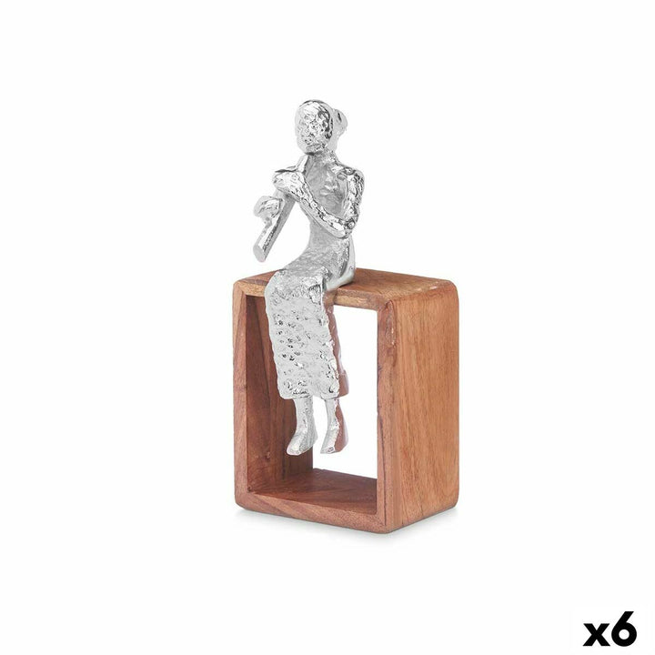 Decorative Figure Gift Decor Brown Silver Recorder 13 x 27 x 13 cm (6 Units)