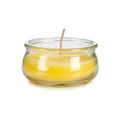 Candle Yellow Glass Wax 7,7 x 4 x 7,7 cm (24 Units)