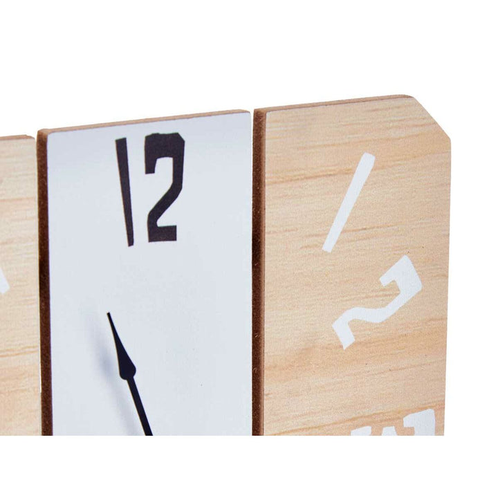 Table clock Gift Decor White Wood (6 Units)