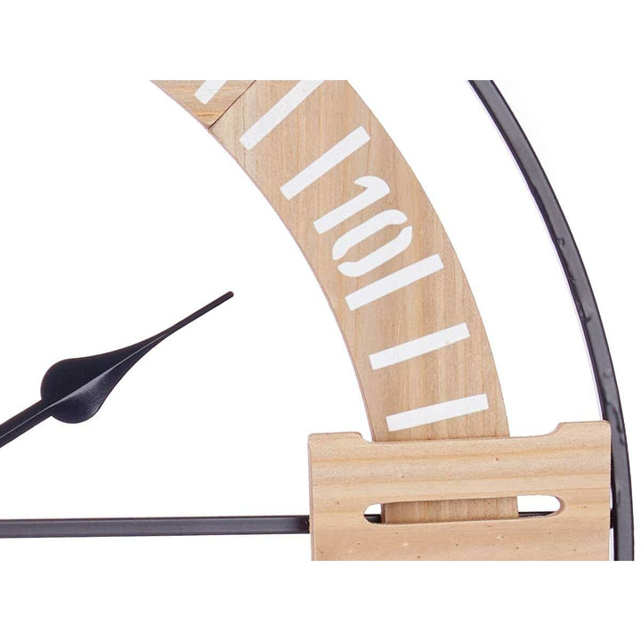 Wall Clock Gift Decor Black Wood Metal MDF Wood 60 x 60 x 5 cm (4 Units)
