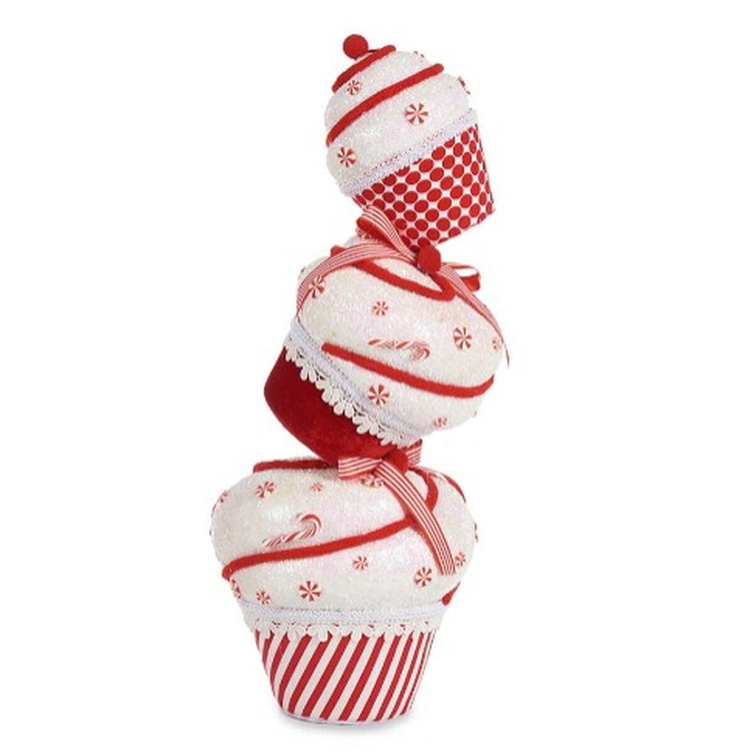 Christmas bauble Krist+ White Red Tower Cake 20 x 50 x 20 cm (2 Units)