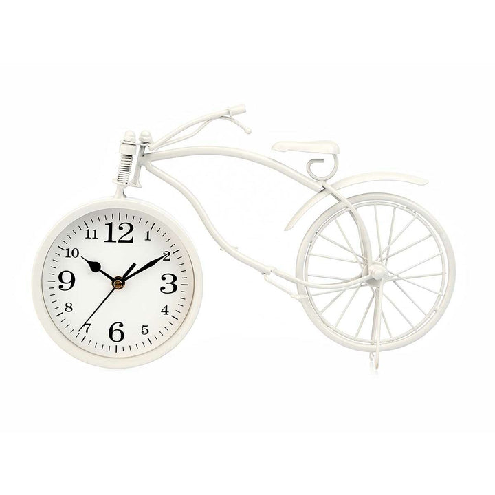 Table clock Gift Decor White Bicycle (4 Units)