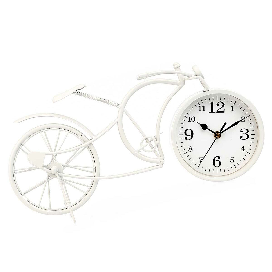 Table clock Gift Decor White Bicycle (4 Units)