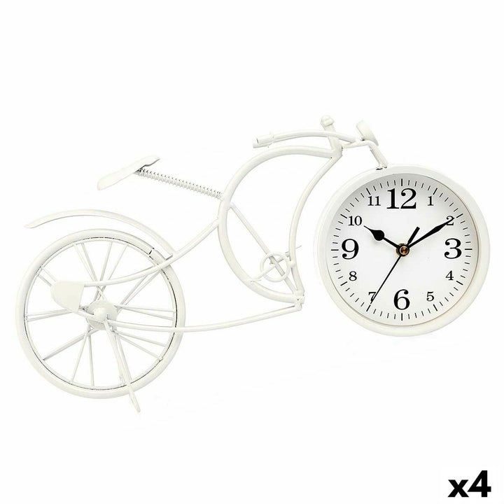 Table clock Gift Decor White Bicycle (4 Units)