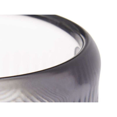 Candleholder Stripes Grey Crystal 9 x 9,5 x 9 cm (12 Units)