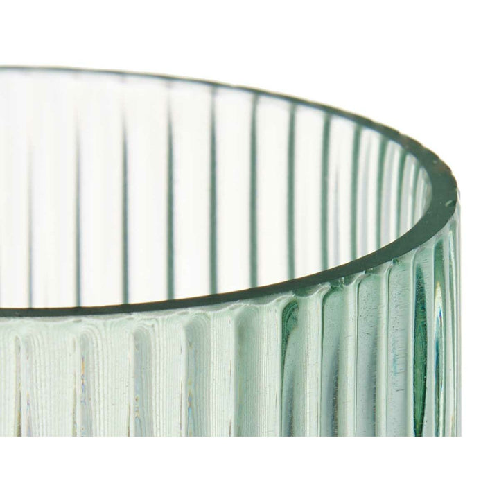 Vase Gift Decor Green Crystal Stripes 8 x 23 x 8 cm (8 Units)