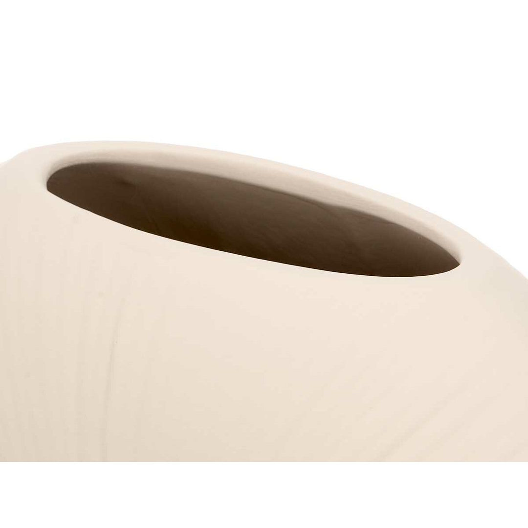 Vase Gift Decor Beige Ceramic Circular 29 x 26 x 11 cm (4 Units)