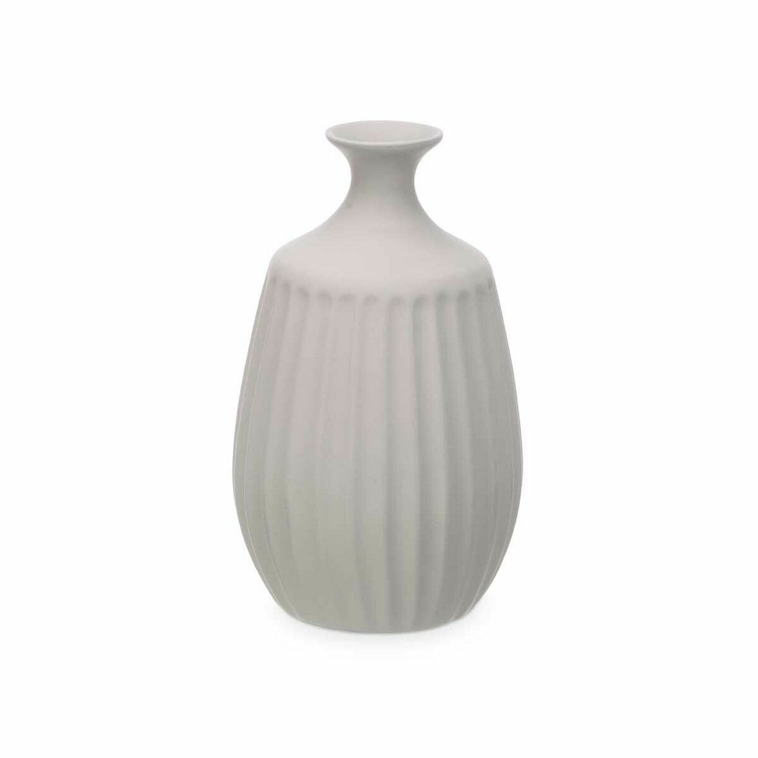 Vase Gift Decor Grey Ceramic Stripes 19 x 31 x 19 cm (4 Units)