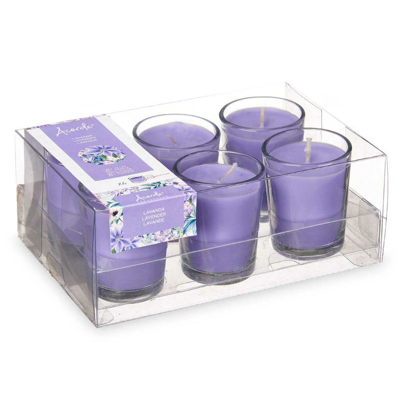 Scented Candle Set 16 x 6,5 x 11 cm (12 Units) Glass Lavendar