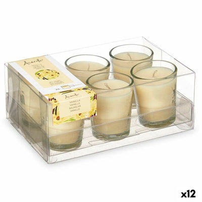 Scented Candle Set 16 x 6,5 x 11 cm (12 Units) Glass Vanilla