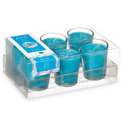 Scented Candle Set 16 x 6,5 x 11 cm (12 Units) Glass Ocean