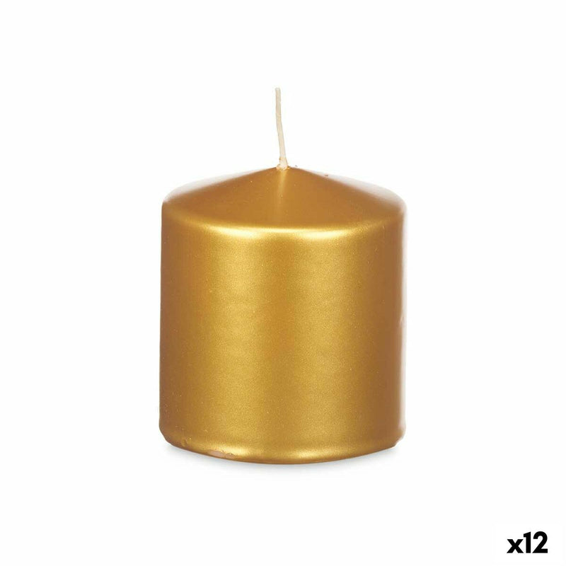Candle Golden 9 x 10 x 9 cm (12 Units)