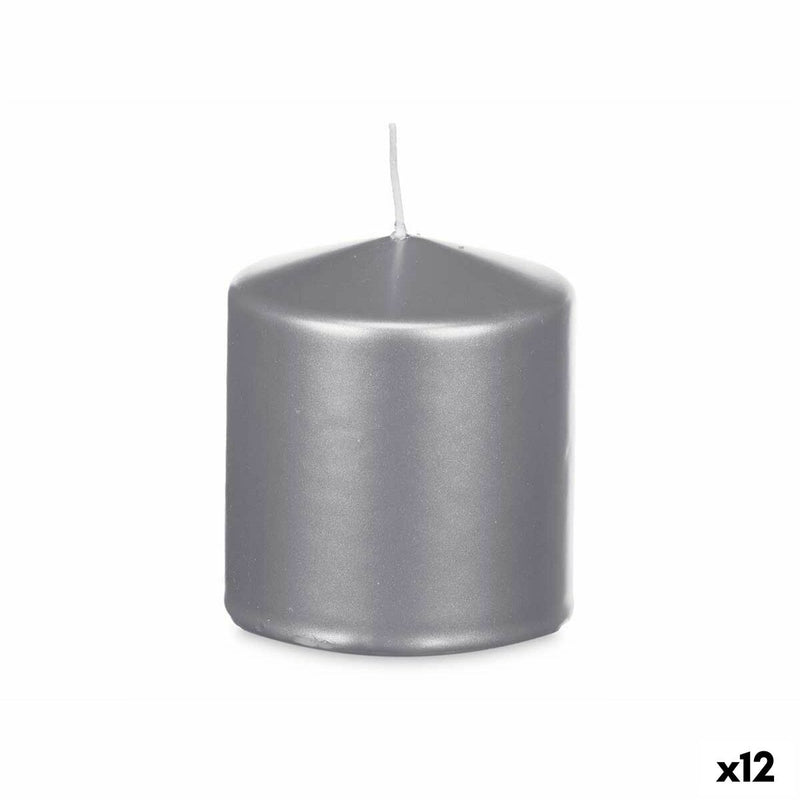 Candle Silver 9 x 10 x 9 cm (12 Units)
