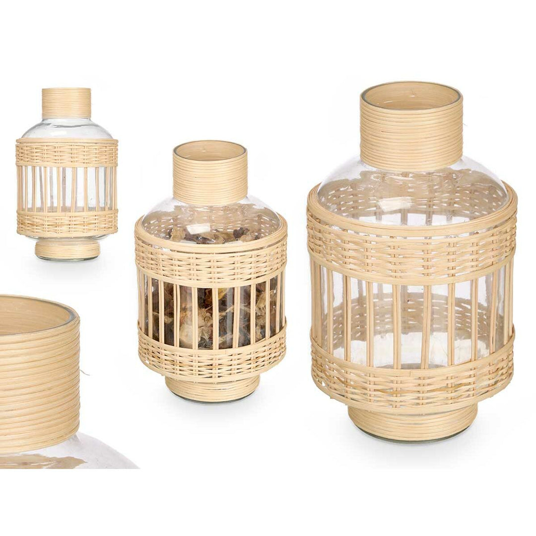 Decorative bottle Gift Decor Transparent Natural 16 x 27,5 x 16 cm (6 Units)