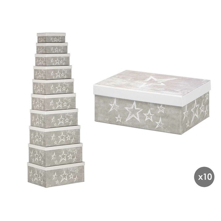 Decorative box Pincello White Grey Cardboard (2 Units)