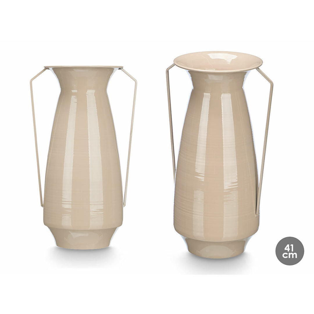Vase Gift Decor Brown Iron Conical 25,5 x 41,5 x 18,5 cm (4 Units)