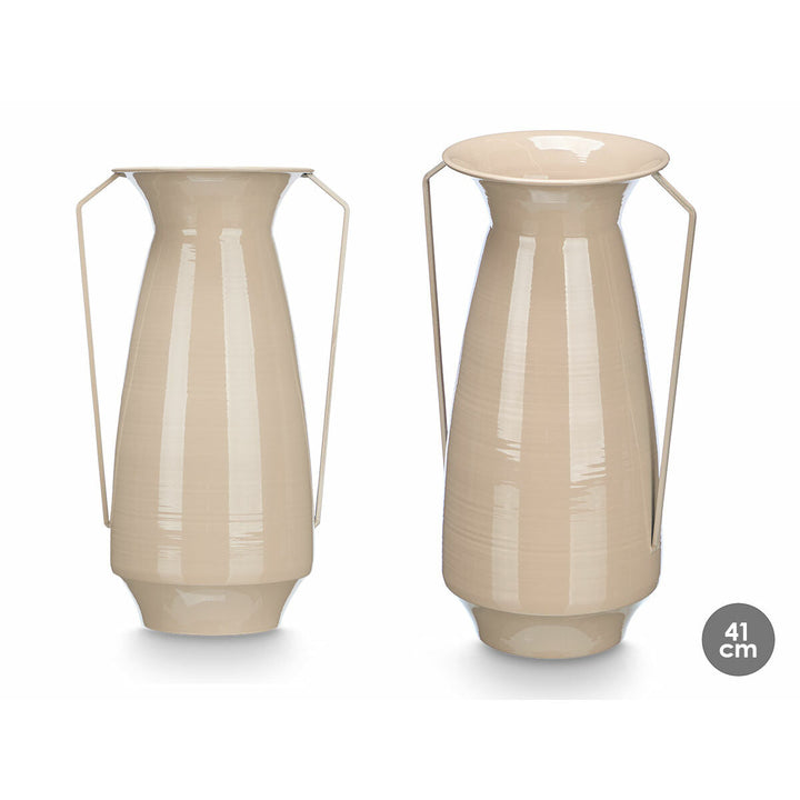 Vase Gift Decor Brown Iron Conical 25,5 x 41,5 x 18,5 cm (4 Units)
