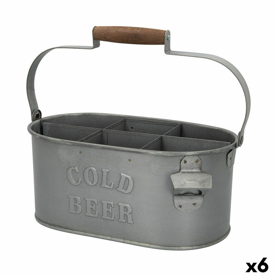 Decorative basket Aktive 35,5 x 16 x 19,5 cm Bottle rack (6 Units)
