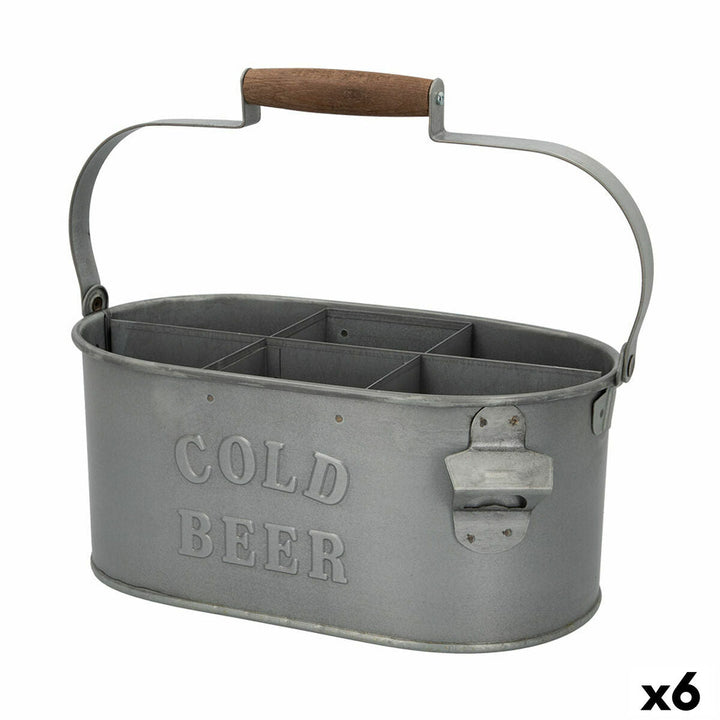 Decorative basket Aktive 35,5 x 16 x 19,5 cm Bottle rack (6 Units)