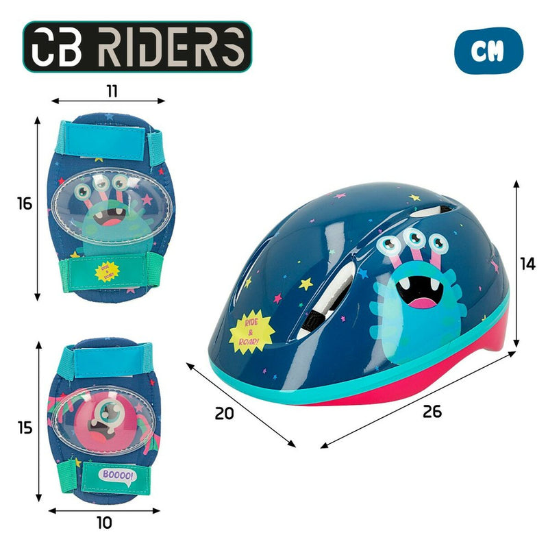 Set of helmets and knee pads Colorbaby Monster (4 Units)