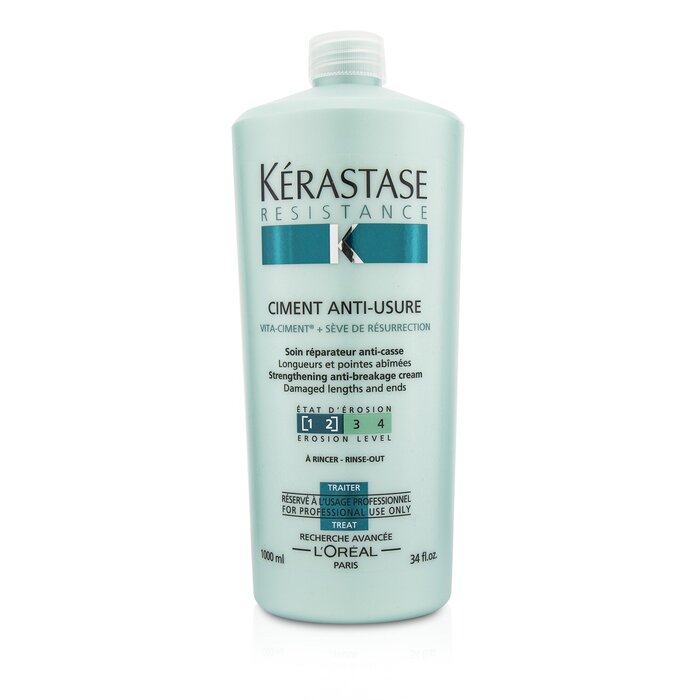 Resistance Ciment Anti-usure Strengthening Anti-breakage Cream - Rinse Out (for Damaged Lengths & Ends) - 1000ml/34oz
