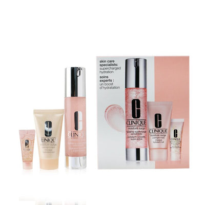 Skincare Specialists Supercharged Hydration Set: Moisture Surge Concentrate 48ml+ Overnight Mask 30ml+ Eye 96-hr 5ml - 3pcs